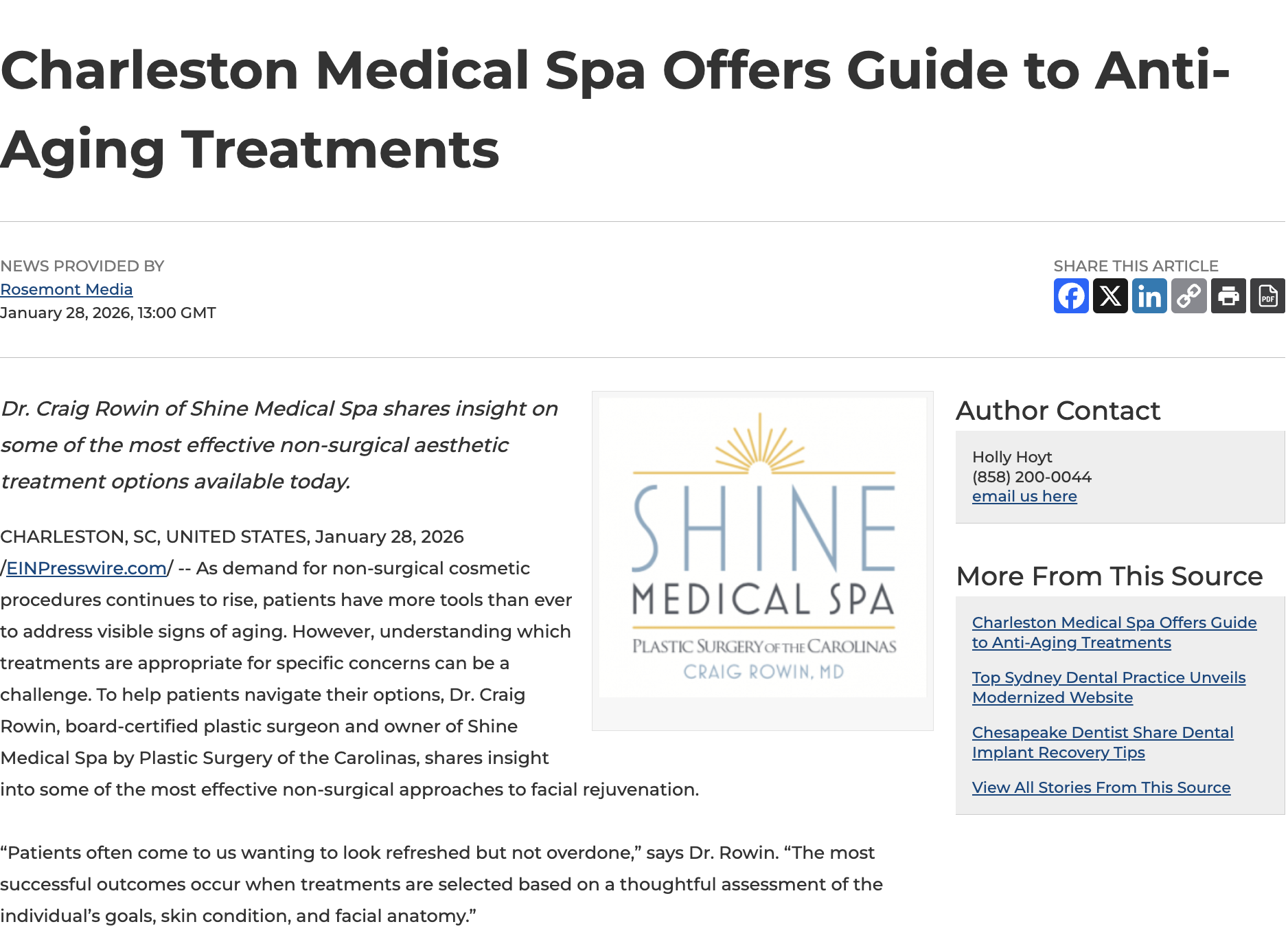 Shine Medical Spa highlights popular rejuvenating treatments to address uneven skin tone and texture caused by aging.